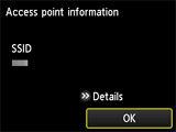 Access point information screen